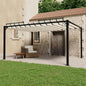 Cenador con techo de lamas tela antracita y aluminio 3x3 m