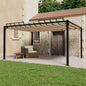 Cenador con techo de lamas tela antracita y aluminio 3x3 m