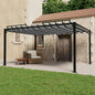 Cenador con techo de lamas tela antracita y aluminio 3x3 m