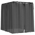 Tumbona doble con cortinas laterales y toldo gris antracita