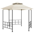 Cenador con paredes laterales crema 3,1x2,7 m