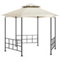 Gazebo com paredes laterais creme 3,1x2,7 m