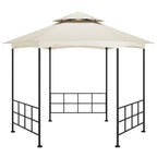 Cenador con paredes laterales crema 3,1x2,7 m