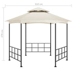 Cenador con paredes laterales crema 3,1x2,7 m