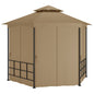 Gazebo com paredes laterais creme 3,1x2,7 m