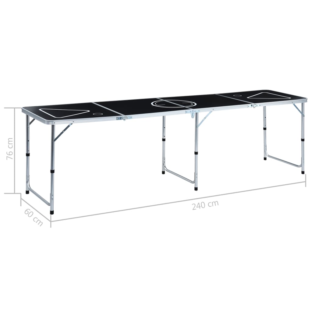 Mesa de beer pong plegable con tazas y bolas de 240 cm