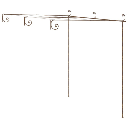 Pérgola de jardín marrón antiguo 3x3x2,5 m hierro