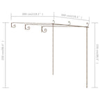 Pérgola de jardín marrón antiguo 3x3x2,5 m hierro