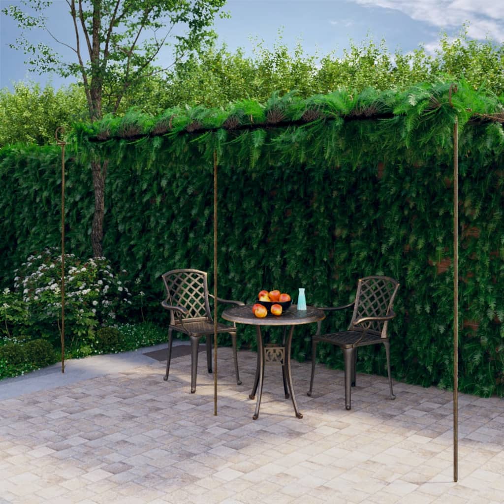 Pérgula de jardim em ferro, castanho antigo 3x3x2,5 m