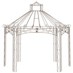Pérgola de jardín marrón antiguo 400x258x378 cm hierro