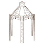 Pérgola de jardín marrón antiguo 400x258x378 cm hierro