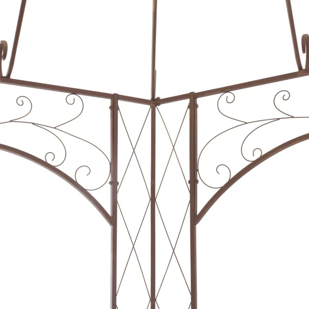 Pérgola de jardín marrón antiguo 400x258x378 cm hierro