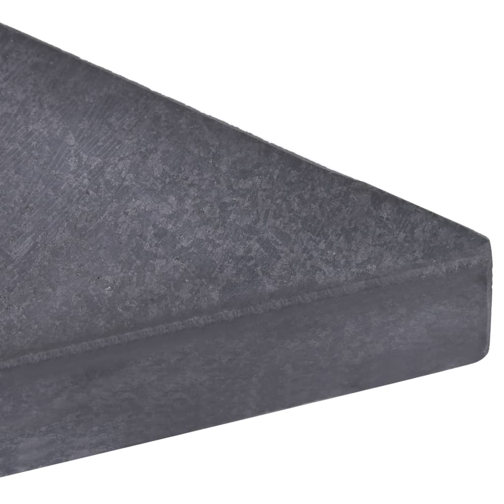 Base con peso para sombrilla de granito negro cuadrada 15 kg