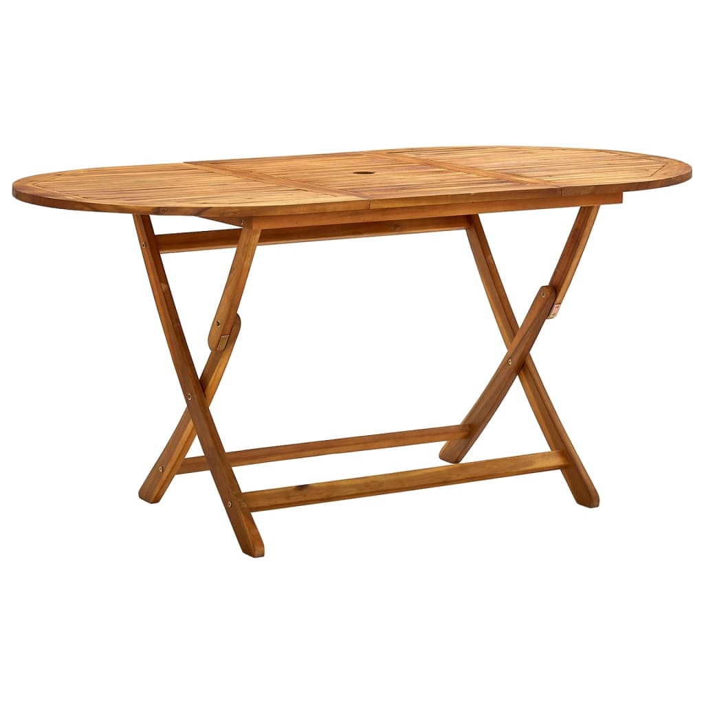 Solid acacia wood garden table (150-200)x100x75 cm