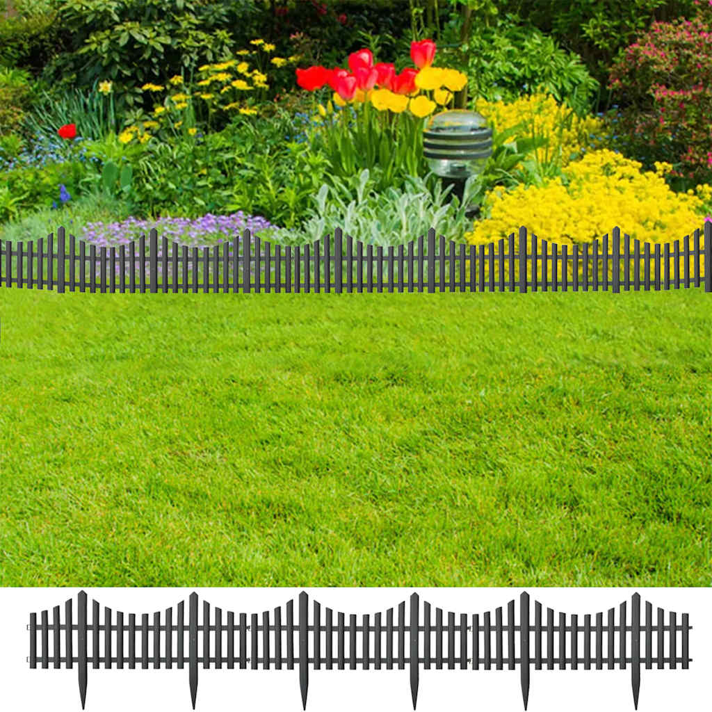 Borde divisor de césped blanco 17 piezas / 10 m