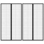 Mosquiteras para puerta bloque magnético 2 uds negro 200x80 cm
