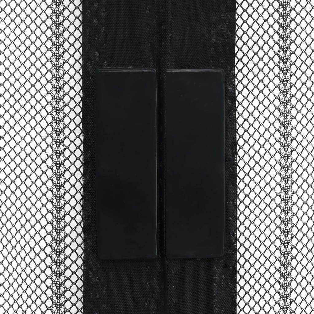 Mosquiteras para puerta bloque magnético 2 uds negro 200x80 cm