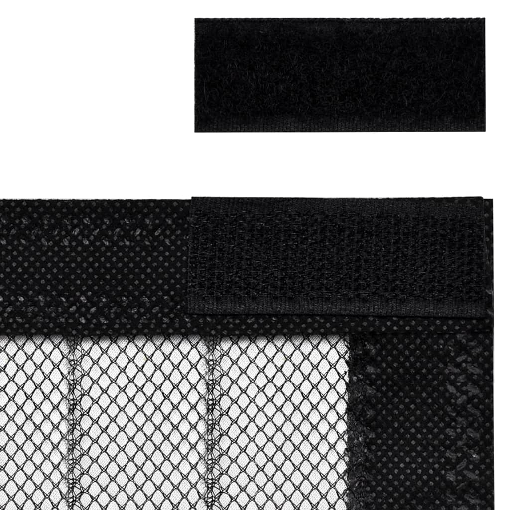 Mosquiteras para puerta bloque magnético 2 uds negro 200x80 cm
