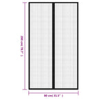 Mosquiteras para puerta bloque magnético 2 uds negro 200x80 cm