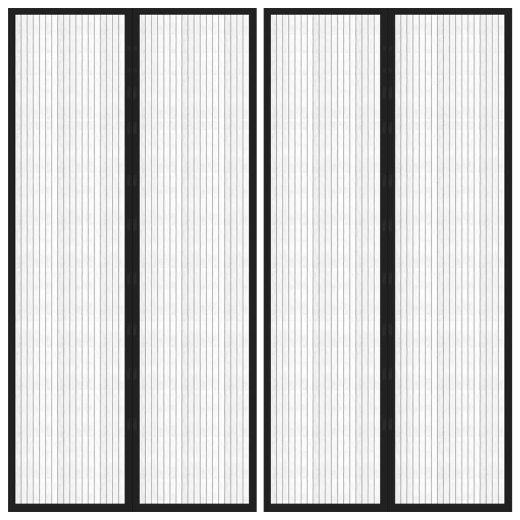 Magnetic Block Door Mosquito Nets 2 pcs Black 200x80 cm