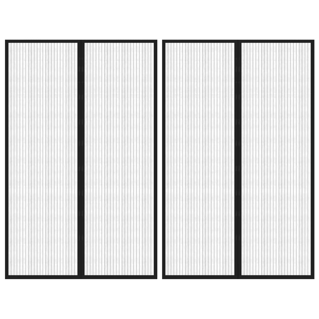 Magnetic Block Door Mosquito Nets 2 pcs Black 200x80 cm