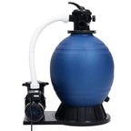 Filtro de arena válvula de 7 vías y bomba de 1000 W azul y negro