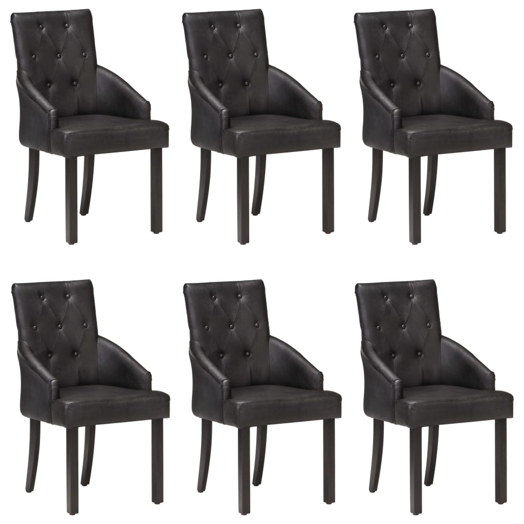 Sillas de comedor 2 unidades cuero de cabra auténtico marrón