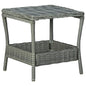 Mesa de jardim de vime sintético cinza claro 45x45x46,5 cm