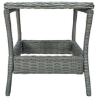 Mesa de jardín ratán sintético gris claro 45x45x46,5 cm