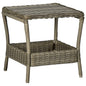 Mesa de jardim de vime sintético cinza claro 45x45x46,5 cm