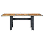 Mesa de jardín ratán sintético madera maciza acacia gris oscuro