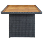 Mesa de jardín ratán sintético madera maciza acacia gris oscuro