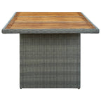Mesa de jardín ratán sintético madera maciza acacia gris claro