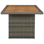 Mesa de jardín ratán sintético marrón y madera maciza acacia