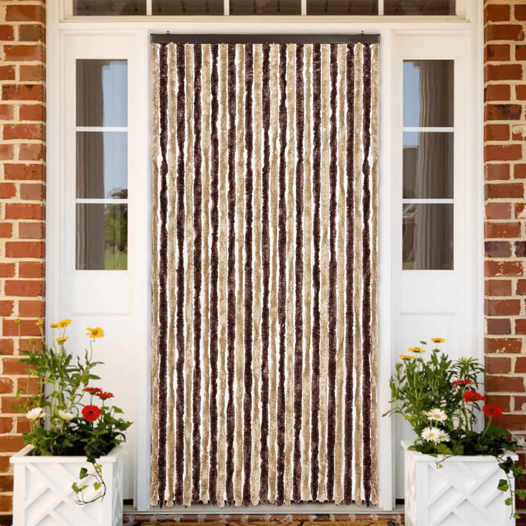 Blue, white, and silver chenille mosquito curtain 56x185 cm
