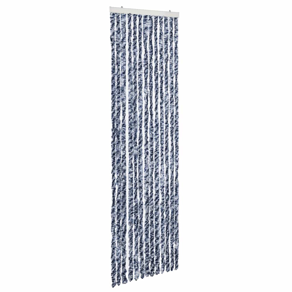 Cortina mosquitera azul y blanco chenilla 56x200 cm