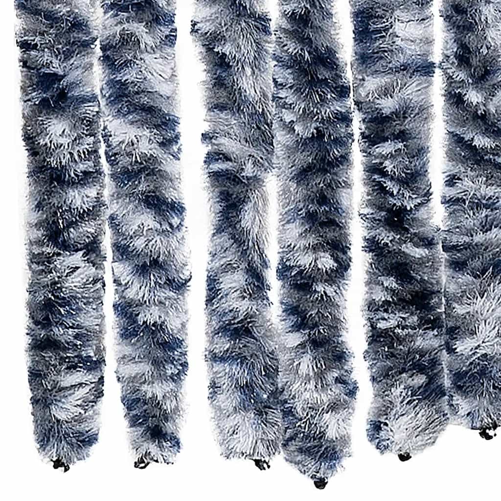 Cortina mosquitera azul y blanco chenilla 56x200 cm
