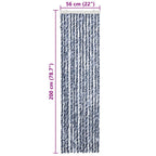 Cortina mosquitera azul y blanco chenilla 56x200 cm