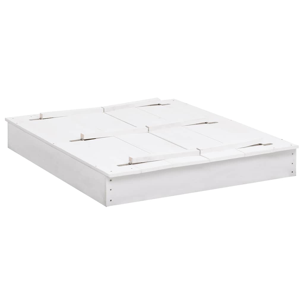 Arenero infantil de madera de abeto blanco 95x90x15 cm