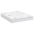 Arenero infantil de madera de abeto blanco 95x90x15 cm