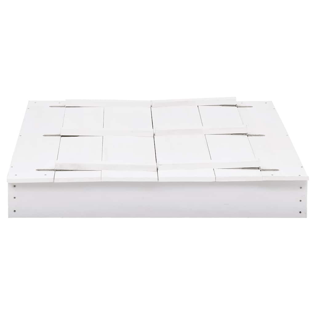 Arenero infantil de madera de abeto blanco 95x90x15 cm