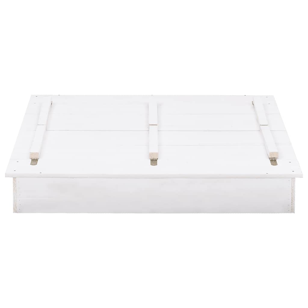 Arenero infantil de madera de abeto blanco 95x90x15 cm