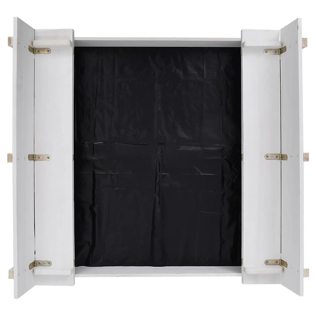 Arenero infantil de madera de abeto blanco 95x90x15 cm
