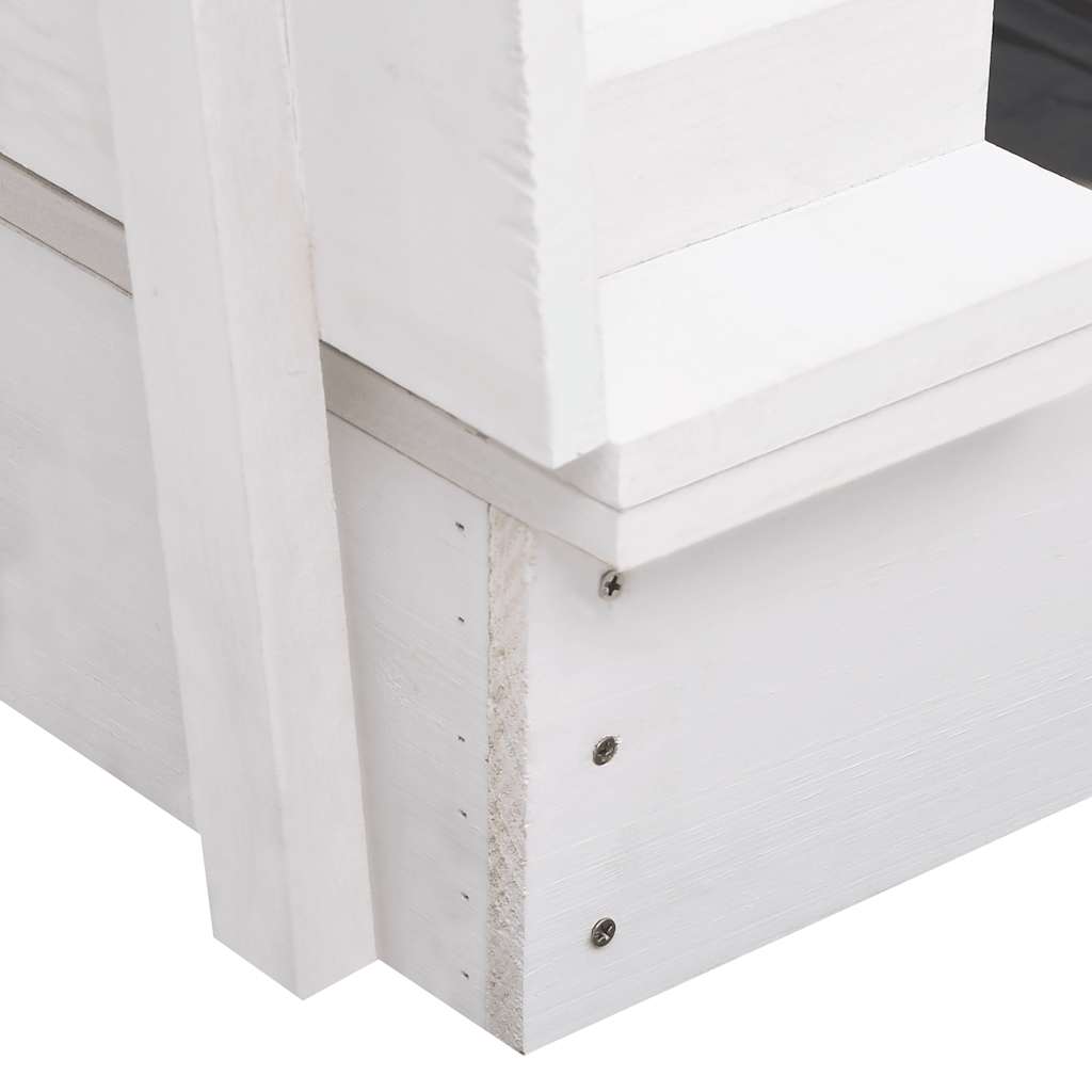 Arenero infantil de madera de abeto blanco 95x90x15 cm