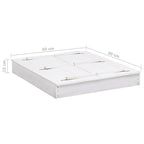 Arenero infantil de madera de abeto blanco 95x90x15 cm