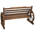 Banco de jardín madera maciza de abeto 112 cm
