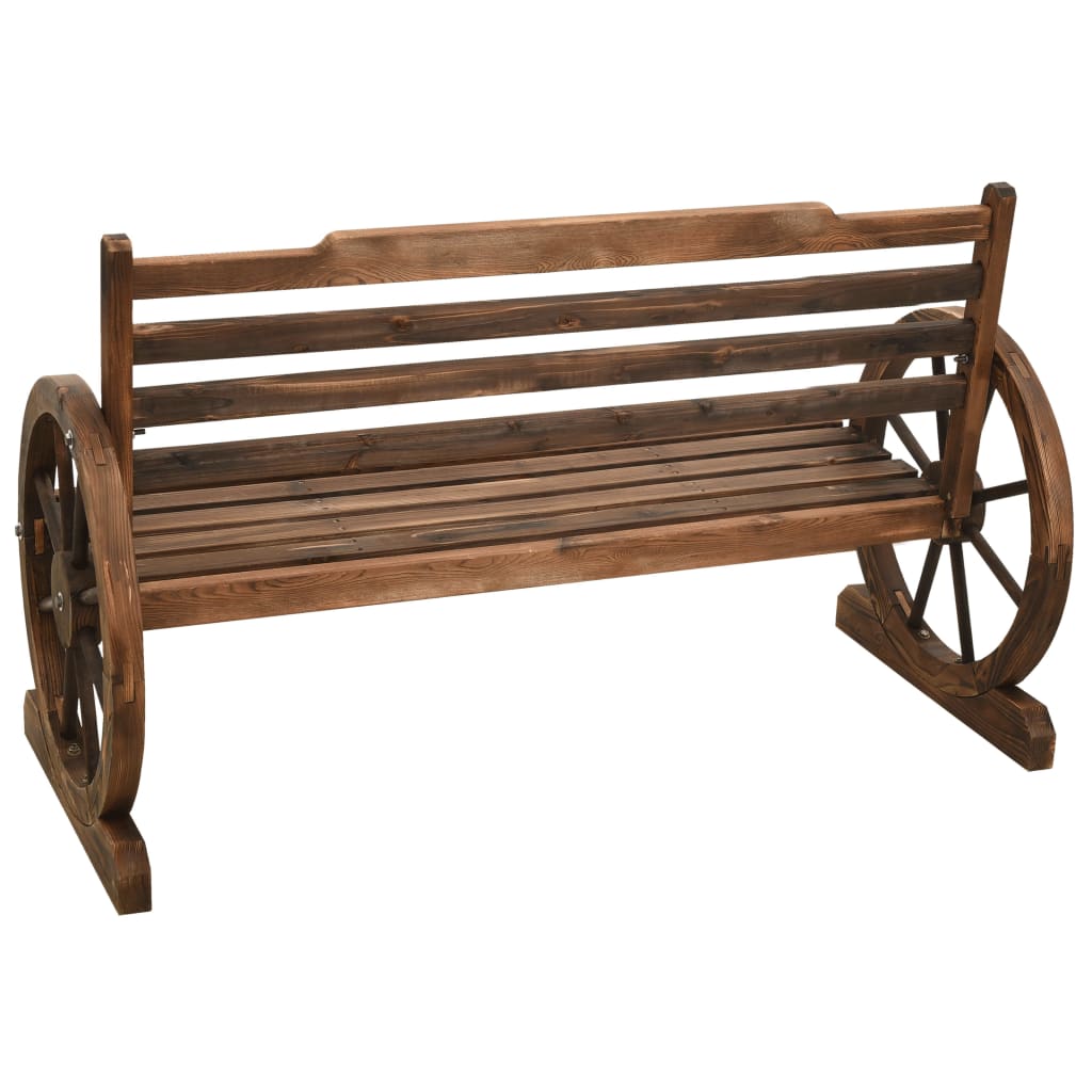 Banco de jardín madera maciza de abeto 112 cm