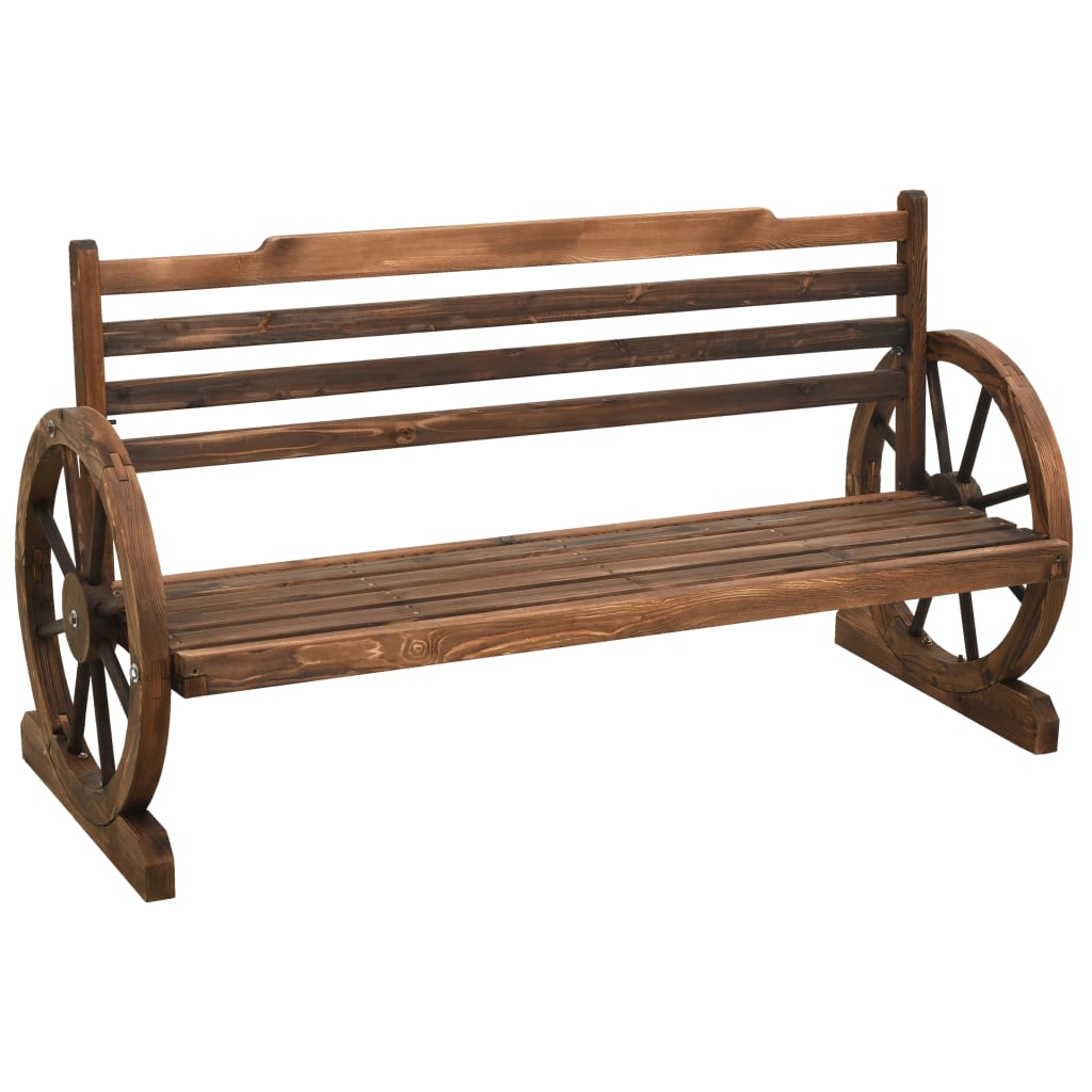 Banco de jardín madera maciza de abeto 112 cm