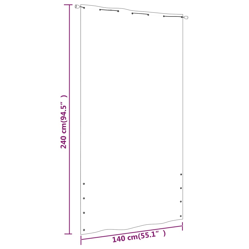 Toldo pantalla para balcón tela oxford marrón 140x240 cm