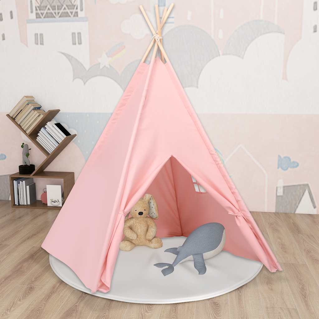 Tienda tipi niños y bolsa piel de melocotón gris 120x120x150cm